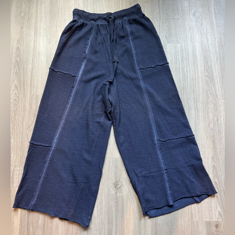 Anthropologie Navy Wide Leg Pants